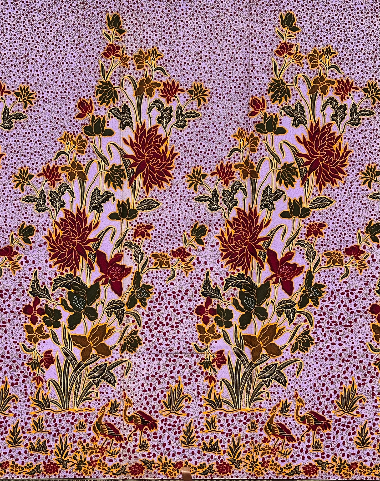 African Print Fabric/ Ankara - Purple, Red, Orange 'She Owns the Building', 1 YARD