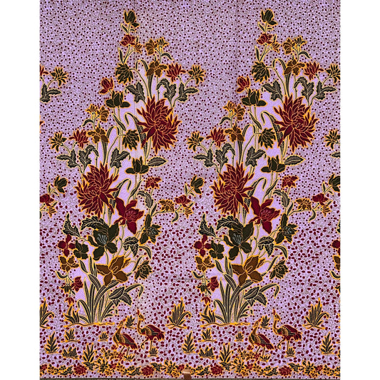 African Print Fabric/ Ankara - Purple, Red, Orange 'She Owns the Building', 1 YARD