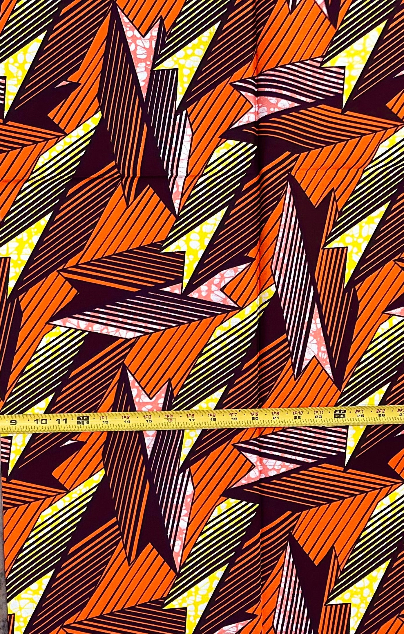 African Print Fabric/ Ankara - Pink, Orange, Yellow 'The Third Mainland', 1 YARD