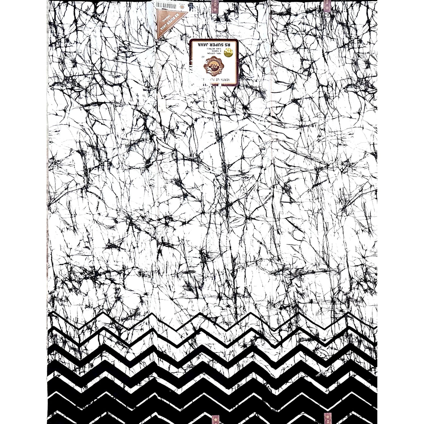 African Print Fabric/ Ankara - Black, White 'Amai Reserved' Design