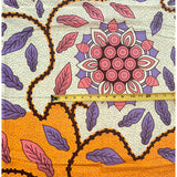 African Print Fabric/ Ankara - Cream, Orange, Purple, Pink, Brown 'Iragena' YARD
