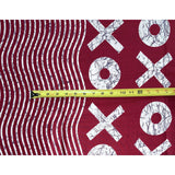 African Print Fabric/ Ankara - Red, White 'XOXO', Per Yard or Wholesale