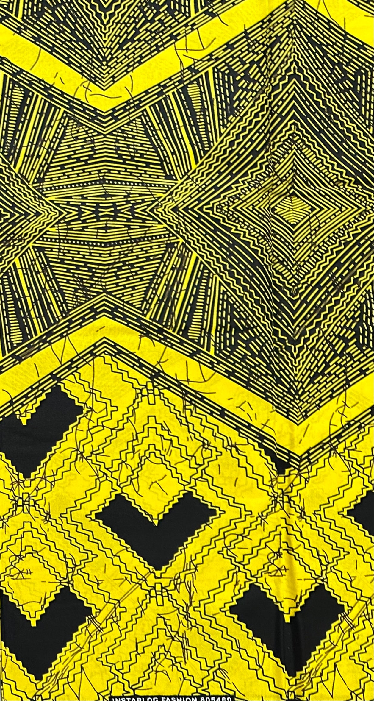 African Print Fabric/ Ankara - Yellow, Black 'High Noon' YARD or WHOLESALE