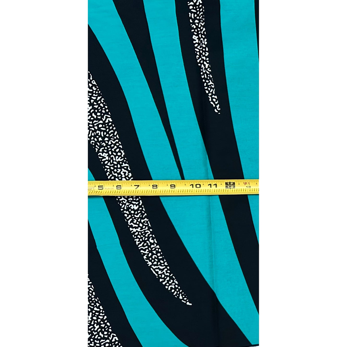 African Print Fabric/ Ankara - Teal, Black "Current Theory", Yard or Wholesale