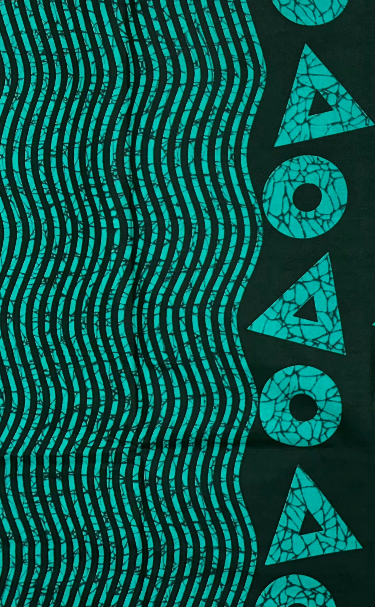 African Print Fabric/ Ankara - Shades of Green 'Odaan Rhythm', Per Yard or Wholesale