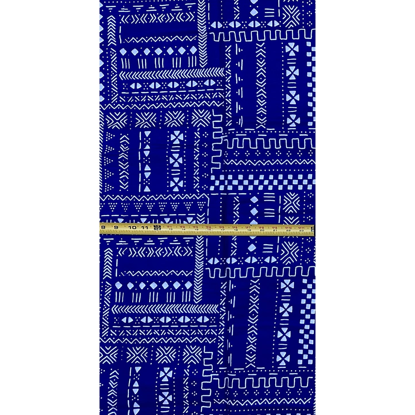 African Print Fabric/ Ankara - Blue, White 'Read the Fine Print', Yard or Wholesale