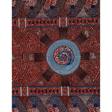 African Print Fabric/ Ankara - Brown, Blue 'Afia Nwotwe,' YARD