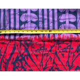 African Print, Chiffon Fabric - Purple, Blue, Red, Green "Malia", ~2 Yards