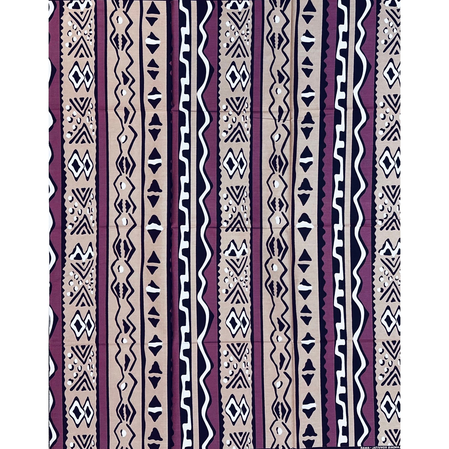 African Print Fabric/ Ankara - Purple, Brown ‘Stand Tall Anyway' Design, 1 YARD