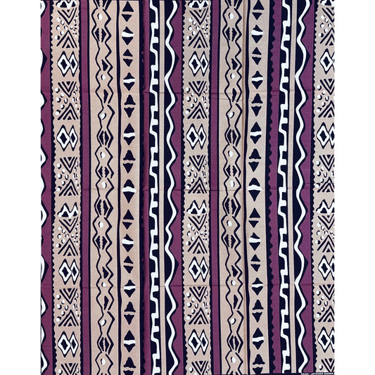 African Print Fabric/ Ankara - Purple, Brown ‘Stand Tall Anyway' Design, 1 YARD