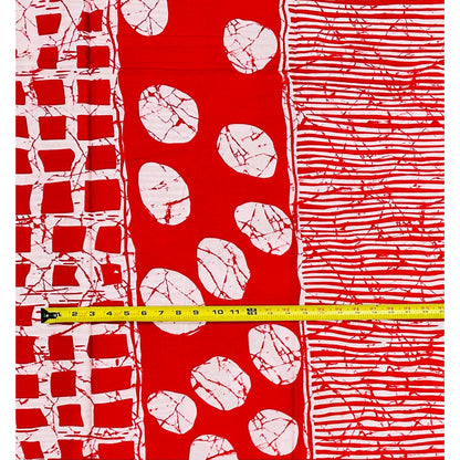 African Print Fabric/ Ankara - Red, White 'Àjọṣe Crimson', YARD or WHOLESALE