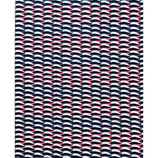 African Print Fabric/ Ankara - Pink, Gray, Black, Cream 'Crossing Calabar', 1 YARD