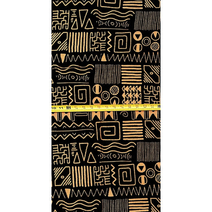African Print Fabric/ Ankara - Black, Brown "Pass It Down", YARD or WHOLESALE