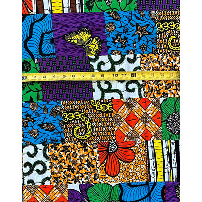 African Print Fabric/Ankara - Purple, Green, Orange, Blue, Yellow, Brown ‘Bukky Charmed' Design, YARD or WHOLESALE