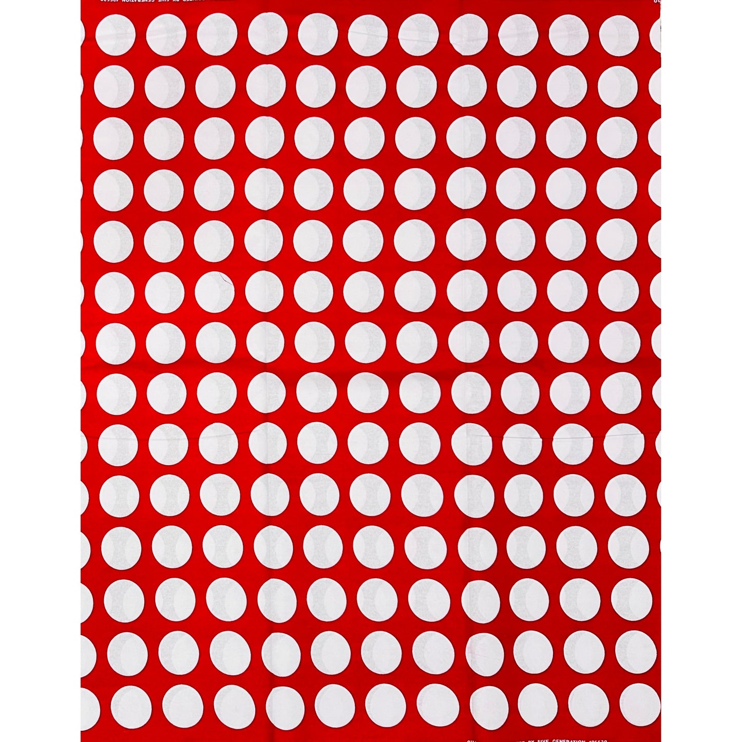 African Print Fabric/ Ankara - Red, White 'Polka Dot' Design, YARD or WHOLESALE
