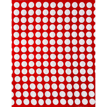 African Print Fabric/ Ankara - Red, White 'Polka Dot' Design, YARD or WHOLESALE