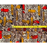 African Print Fabric/ Ankara - Brown, Orange, Beige, Gold 'Dlamini' Design, YARD or WHOLESALE