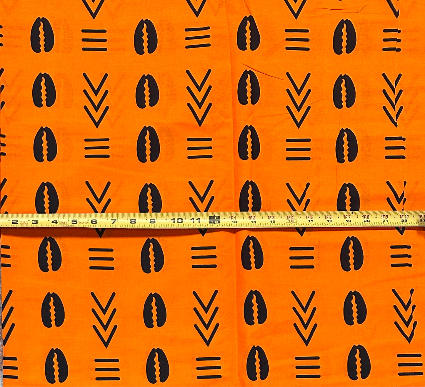 African Print Fabric/ Ankara - Orange, Black 'Ancestral Ties', Per Yard or Wholesale