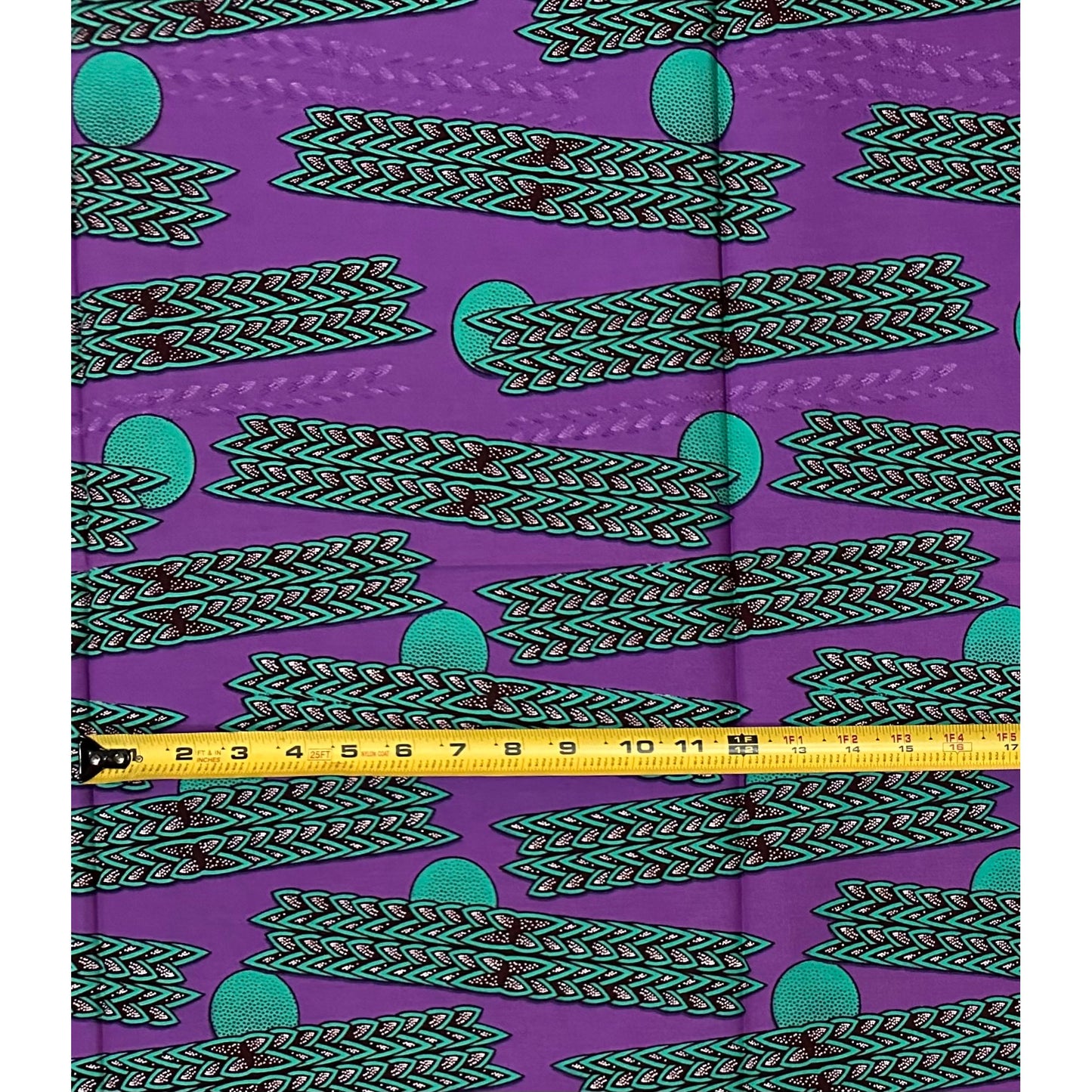 African Print Fabric/Ankara - Purple, Teal "Ori Solstice" Design