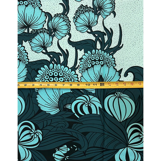 African Print Fabric/ Ankara - Green, Teal 'River Garden', YARD or WHOLESALE