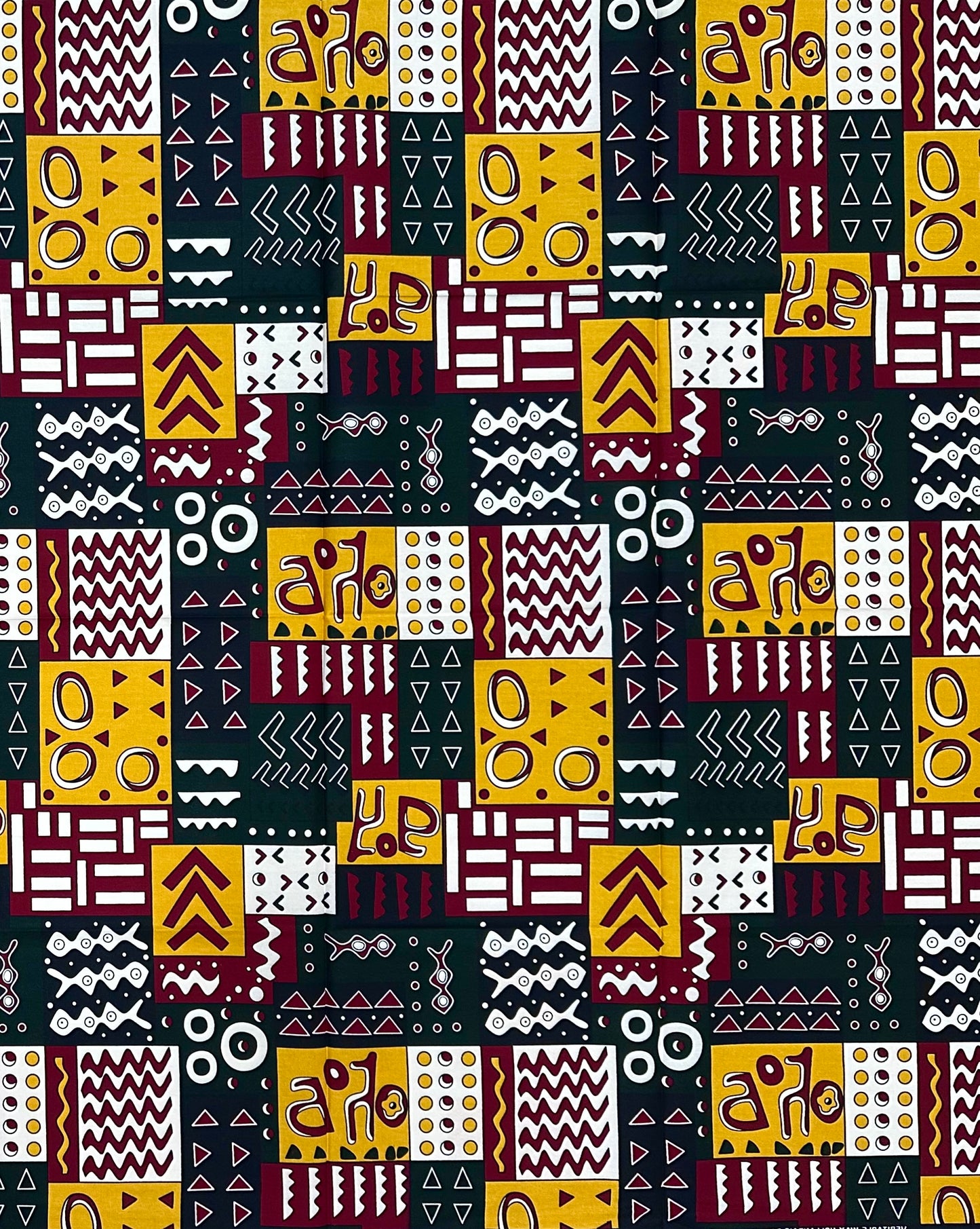 African Print Fabric/ Ankara - Yellow, Brown, Black "The Vision Board", 1 YARD