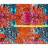 African Print Fabric/ Ankara - Orange, Pink, Teal, Black "Omilasa", Yard or Wholesale