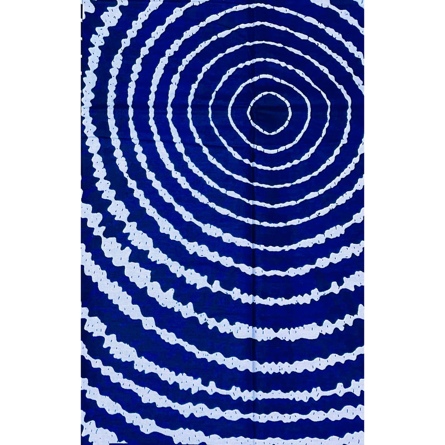 African Print Fabric/ Ankara - Shades of Blue, ‘Bahari Wave' YARD or WHOLESALE