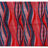 African Fabric/ Ankara - Shades of Red, White, Blue 'Mvuto,' Design, YARD or WHOLESALE