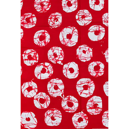 African Print Fabric/ Ankara - Red, White 'Oro of Breeze' Design, YARD or WHOLESALE