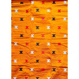 African Fabric/ Woven, Embroidered Kente - Orange, Brown “Yooku”, ~2 Yards