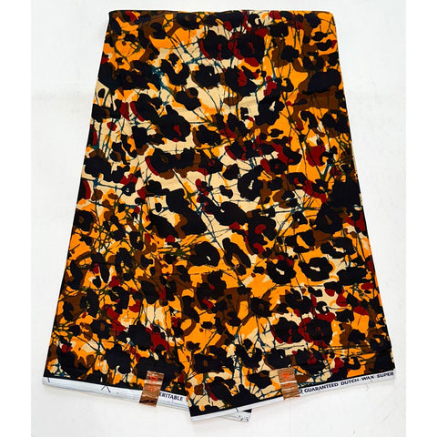 African Print Fabric/ Ankara - Black, Brown, Orange ‘Crazy, Sexy, Cool', YARD or WHOLESALE
