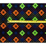 African Print Fabric/ Ankara - Black, Pink, Green, Orange, Blue 'Dayo’ Design, YARD or WHOLESALE