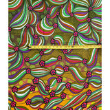 African Print Fabric/ Ankara - Green, Orange, Pink 'Sisi Eko' Design, YARD or WHOLESALE