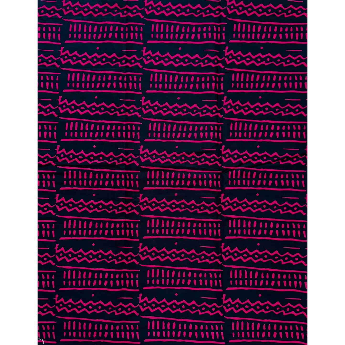 African Print Fabric/Ankara - Black, Magenta 'Zazi' Design, YARD or WHOLESALE