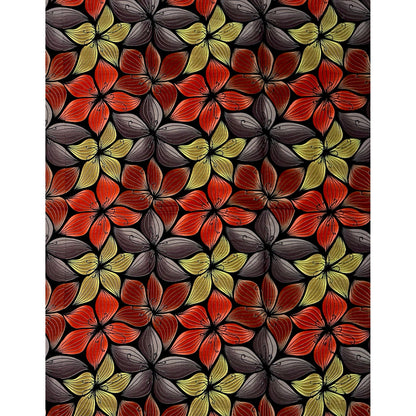 African Print Fabric/Ankara - Red, Shades of Brown 'Sweet Magnolia', YARD or WHOLESALE