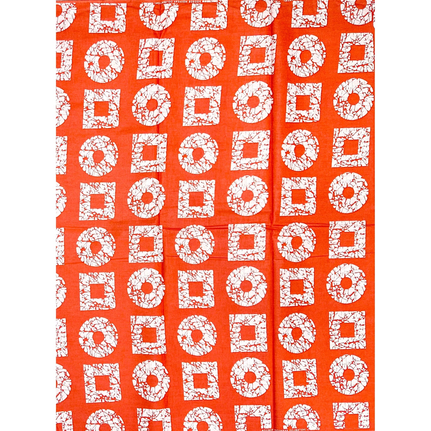 African Print Fabric/ Ankara - Orange, White 'Orun Balance’, YARD or WHOLESALE