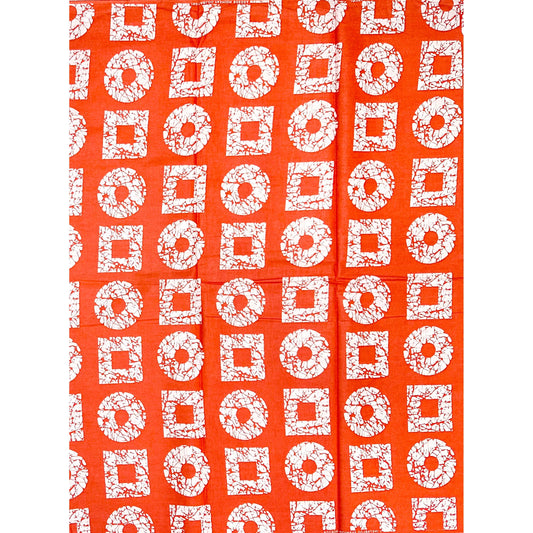 African Print Fabric/ Ankara - Orange, White 'Orun Balance’, YARD or WHOLESALE