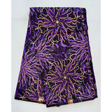African Print Fabric/ Ankara - Purple, Beige 'Murabana Star’ Design, YARD or WHOLESALE