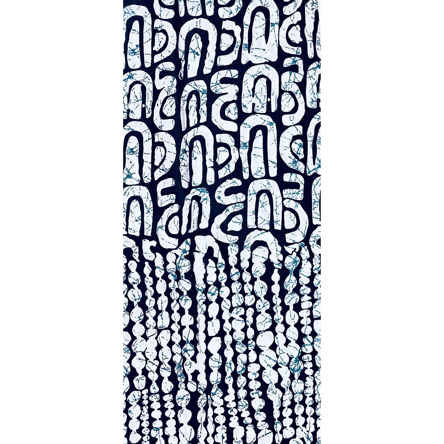African Print Fabric/ Ankara - Black, White ‘Sunday Cipher' Design, YARD or WHOLESALE