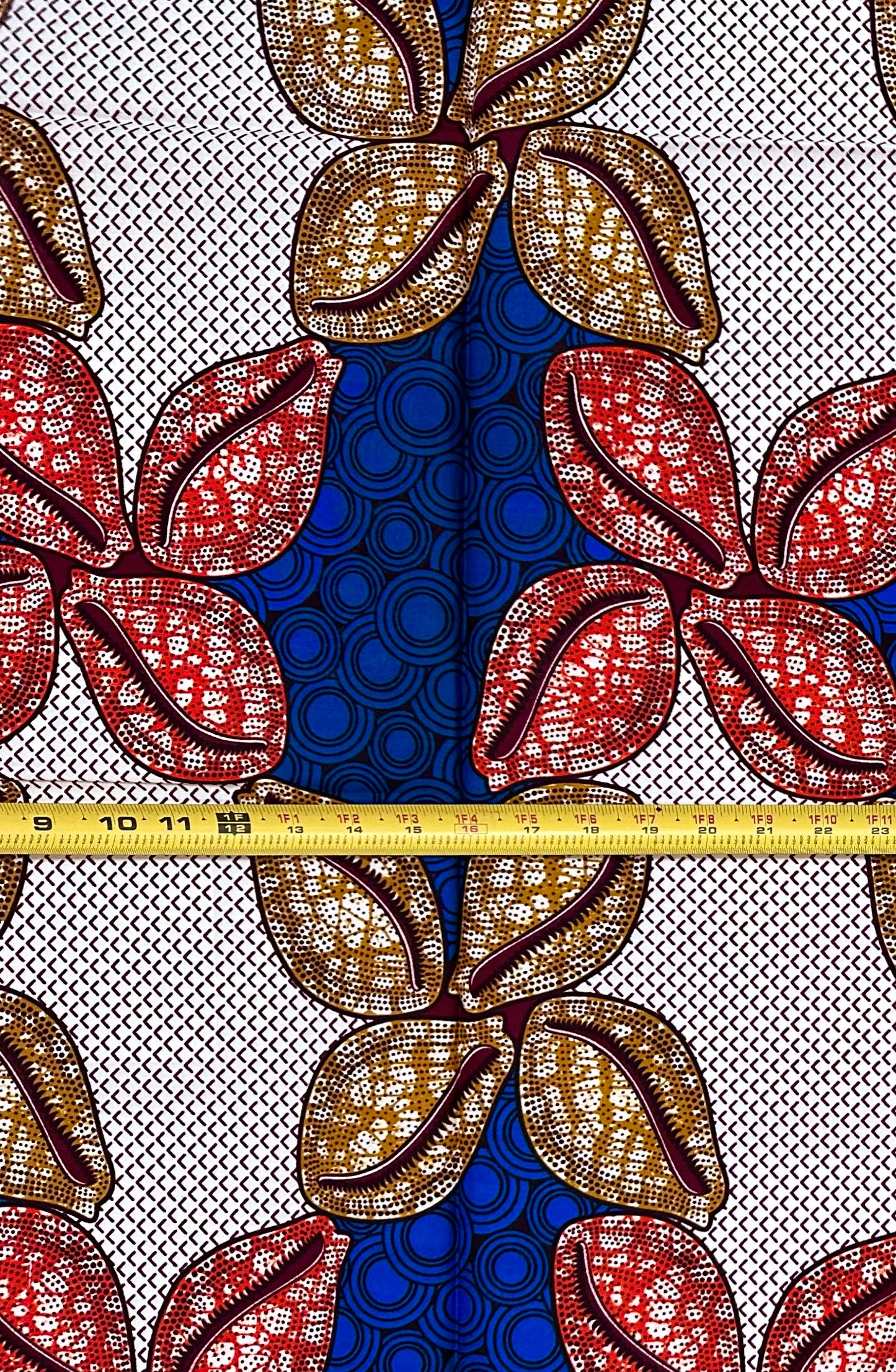 African Print Fabric/ Ankara - Blue, Orange, Brown 'The Healing Process', 1 YARD