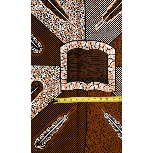 African Print Fabric/ Ankara - Shades of Brown 'Sharp Pen,’ 1 YARD
