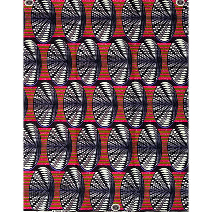 African Print Fabric/Ankara - Purple, Pink, Brown, Cream “Vision Weaver" Design, 1 Yard