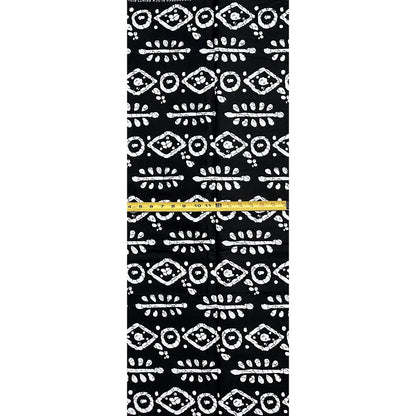 African Print Fabric/ Ankara - Black, White 'Simple Truths' Design, YARD or WHOLESALE