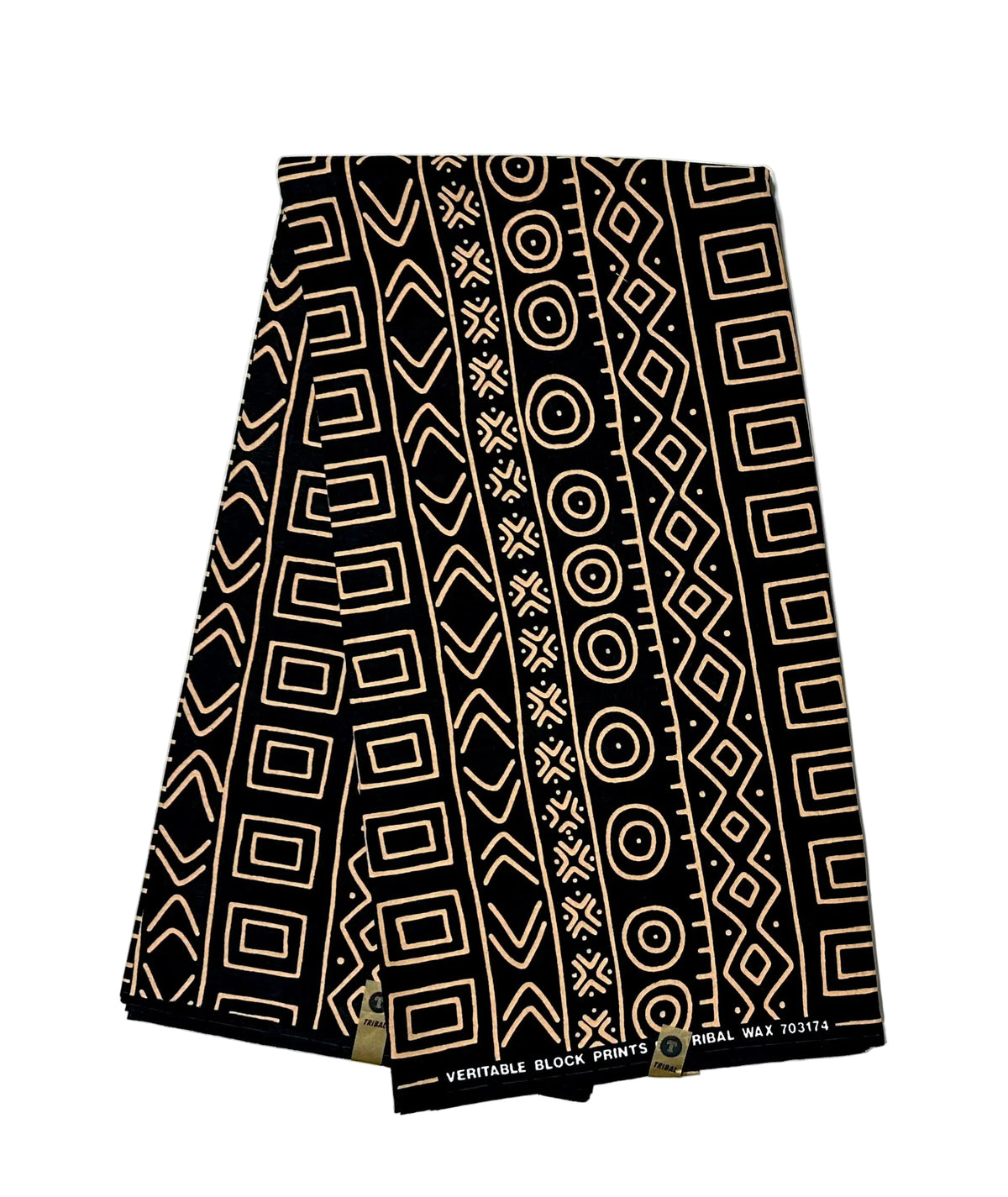 African Print Fabric/ Ankara - Black, Brown "Lineage Code", YARD or WHOLESALE
