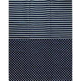African Print Fabric/ Ankara - Navy, White 'Lora Striped' Design, YARD or WHOLESALE