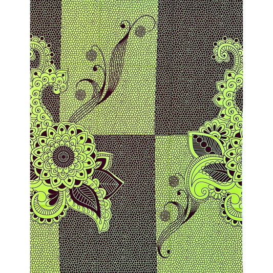 African Print Fabric/ Ankara - Green, Brown 'Play The Long Game,' 1 YARD