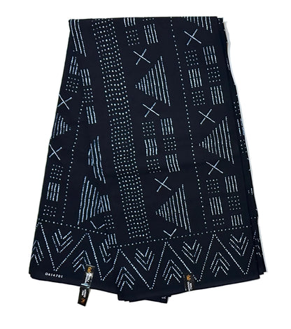 African Print Fabric/ Ankara - Black, Indigo “Dogon Sparkle', Yard or Wholesale