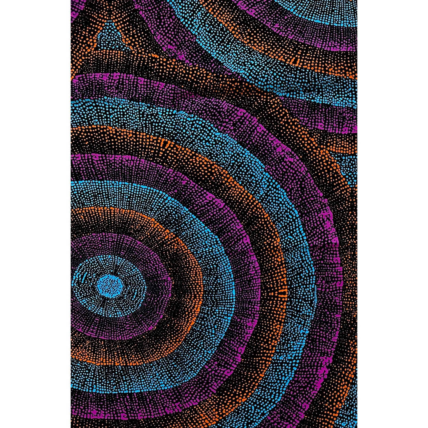 African Print Fabric/Ankara - Blue, Orange, Purple ‘Omo Legacy' Design, YARD or WHOLESALE