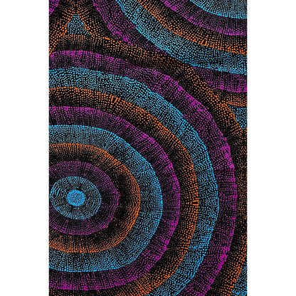 African Print Fabric/Ankara - Blue, Orange, Purple ‘Omo Legacy' Design, YARD or WHOLESALE