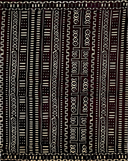 African Print Fabric/ Ankara - Black, Beige 'Built Before Us' Design, YARD or WHOLESALE
